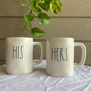 Rae Dunn HIS and HERS colored mug set